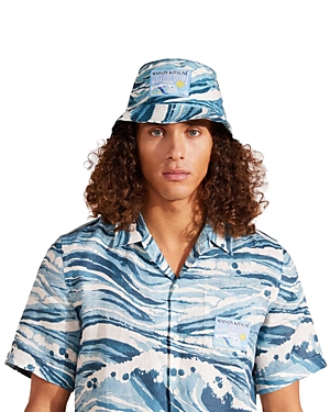 Shop Vilebrequin X Maison Kitsune Boheme Organic Cotton Bucket Hat In Blue
