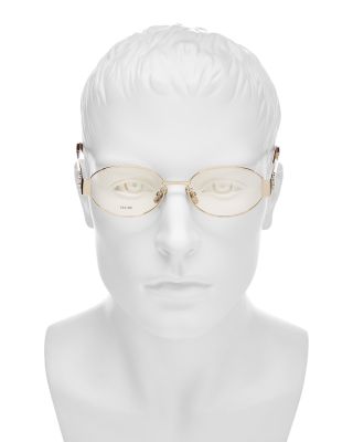 Metal Triomphe Oval Eyeglasses, 53mm