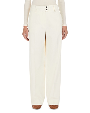 Shop Weekend Max Mara Livigno Belted Straight Leg Pants In Ivory