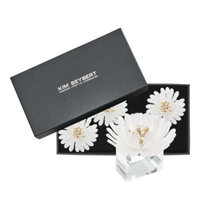 Cosmos Napkin Ring in White & Gold, Set of 4