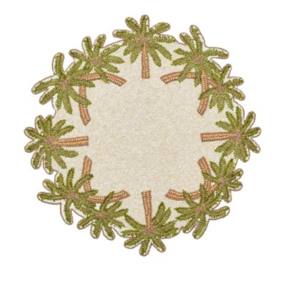 Oasis Placemat in Ivory, Green and Gold