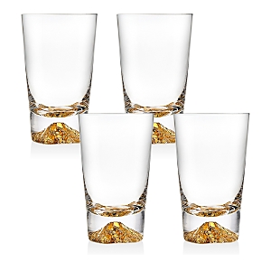Godinger Sierra Gold Novo Highball Glasses, Set of 4
