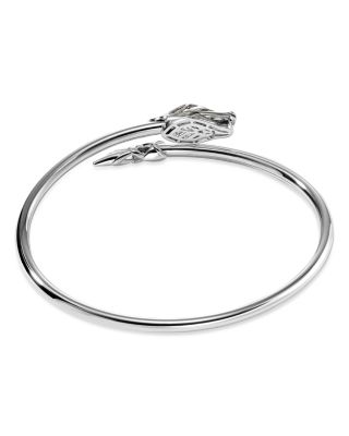 Sterling Silver Naga Blue Sapphire Dragon Cuff Bracelet