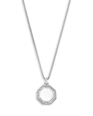 Men's Sterling Silver Onyx Pendant Necklace, 22"