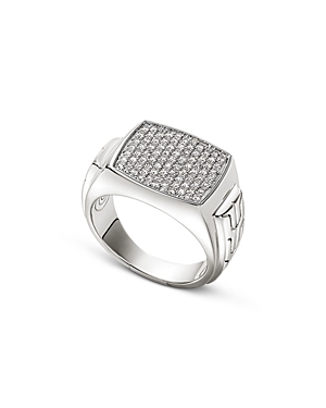 John Hardy Men's Silver Id Diamond Pave Cluster Ring