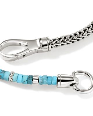 Sterling Silver Heishi Treated Turquoise Beaded Flex Bracelet