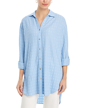 Shop Status By Chenault Jacquard Knit Tunic In Chambray