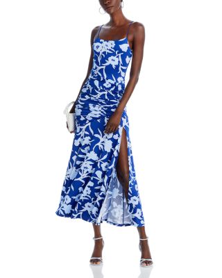 Aqua Ruched Maxi Dress - Exclusive