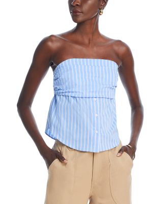 GREY LAB - Strapless Striped Shirt
