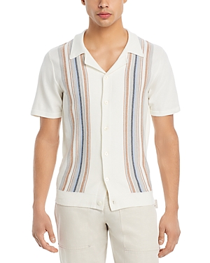 Shop Rails Silas Knit Regular Fit Button Down Camp Shirt In White Multi