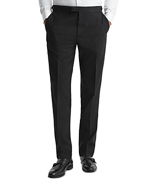 Reiss Black Modern Fit Wool Blend Trousers In Black