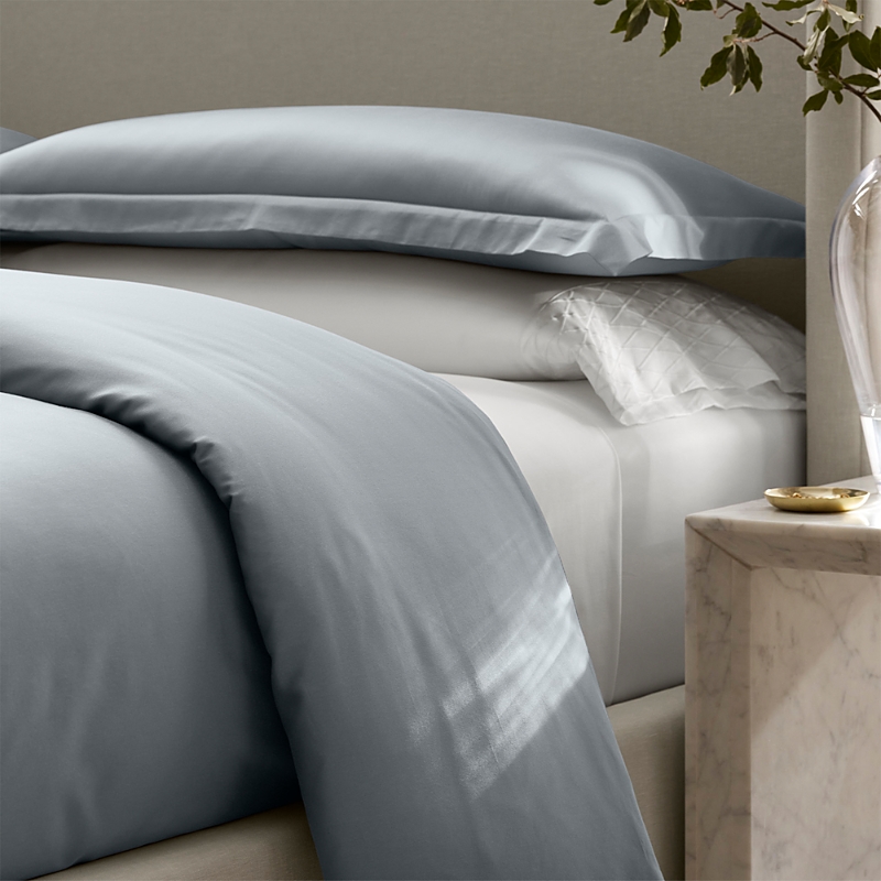 Boll & Branch Signature Cotton Hemmed Duvet Set, Twin/twinxl In Gray