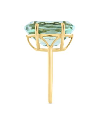 Prasiolite Statement Ring in 14K Yellow Gold