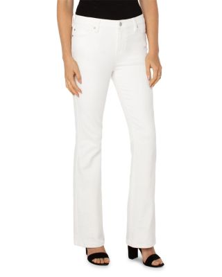 Lucy Mid Rise Bootcut Jeans in Bone White