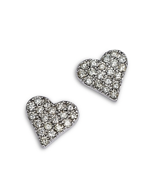 Bloomingdale's Diamond Pave Heart Stud Earrings in 14K White Gold, 0.35 ct. t.w.