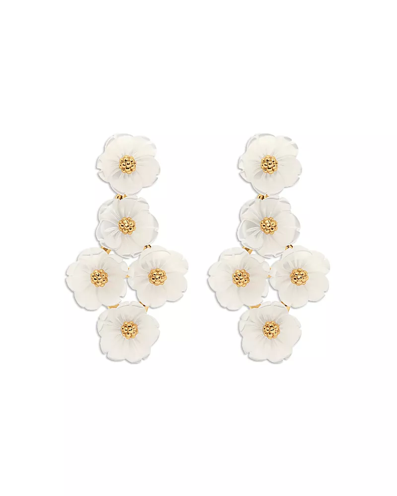 Capucine De Wulf Mermaid Garden Mother of Pearl Floral Drop Earrings