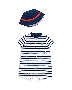 Shop Little Me Boys' Baseball Romper With Hat - Baby In Blue