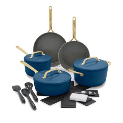 GreenPan - GP5 Champagne 8 Piece Ceramic Non-Stick Cookware Set with 3-Piece Utensil Set - Exclusive