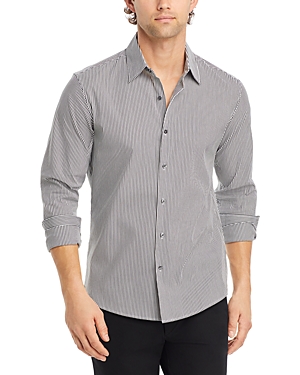 Michael Kors Slim Fit Button Front Long Sleeve Stretch Shirt