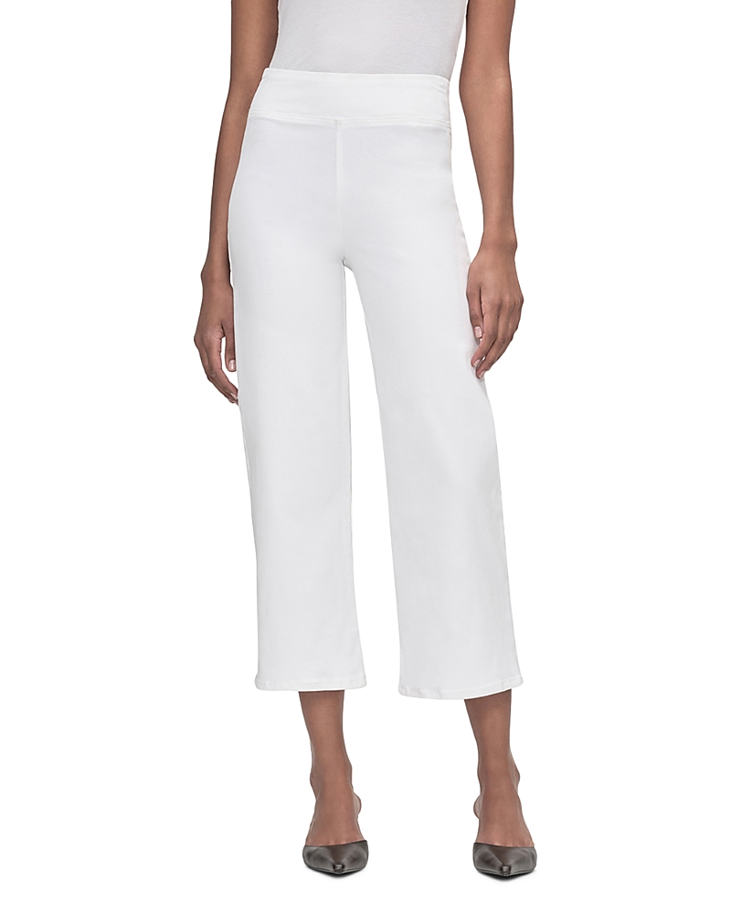 Frame Jet Set Wide Leg Denim Crop Pants In White