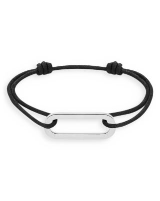 Dinh Van 18K White Gold Maillon Link Charm Adjustable Cord Bracelet