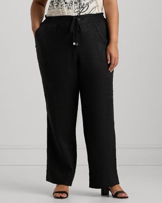 Plus Wide Leg Linen Pants