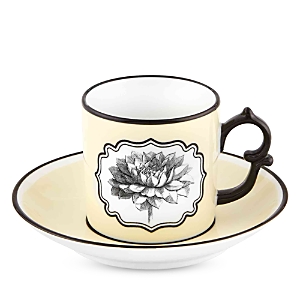 Shop Vista Alegre Herbariae By Christian Lacroix Coffee Cup And Saucer In Yellow