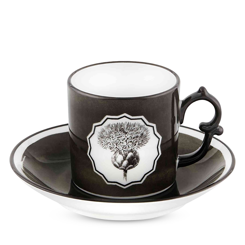 Vista Alegre Herbariae By Christian Lacroix Coffee Cup And Saucer In Black