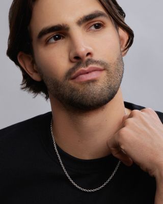 Men's Sterling Silver Anthem Double Link Caviar Chain Necklace, 20" - Exclusive