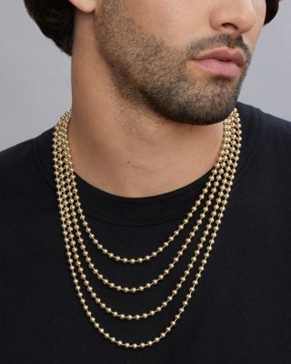Men's 18K Yellow Gold Anthem Ball Chain Necklace, 20" - Exclusive