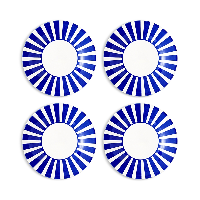 Spode Blue Italian Steccato Bold Stripe Tidbit Plates, Set Of 4