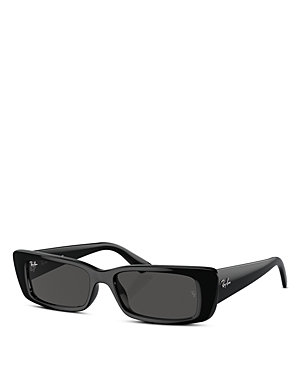 Shop Ray Ban Ray-ban Teru Rectangular Sunglasses, 54mm In Black/gray Solid