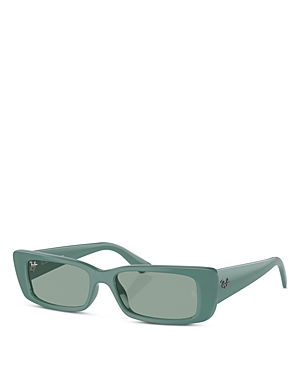 Shop Ray Ban Ray-ban Teru Rectangular Sunglasses, 54mm In Green/green Solid