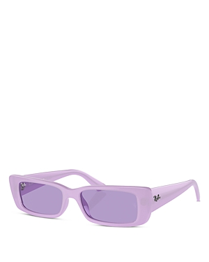 Shop Ray Ban Ray-ban Teru Rectangular Sunglasses, 54mm In Purple/purple Solid