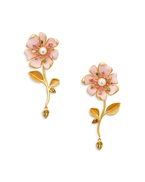 Kate Spade New York Bloom In Color Linear Earrings In Pink/gold