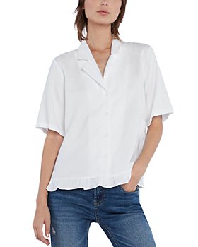 Clearance Warehouse Deals Womens Button Down Shirts Ruffle Trim Mock V Neck  Tops Classic Long Sleeve Elegant Collared Office Work Blouses Clothes Blue  at  Women's Clothing store