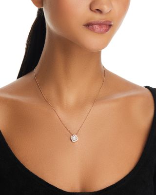 Diamond Clover Pendant Necklace in 14K Yellow Gold, 0.75 tcw