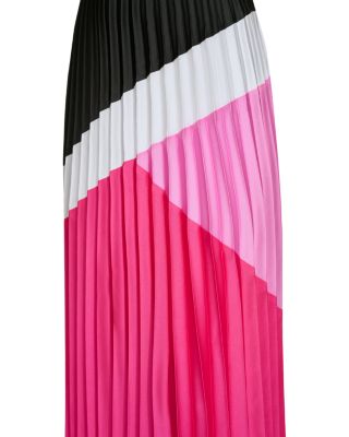 karl lagerfeld paris women's colorblocked pleated midi dress KARL LAGERFELD PARIS Women's 3/4 Sleeve Colorblock Pleated Midi Dress