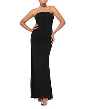 Shop Aqua Scuba Crepe Strapless Maxi Dress - 100% Exclusive In Black
