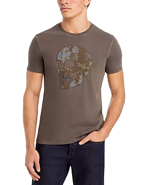 John Varvatos Applique Skull Short Sleeve Crewneck Tee In Kalamata