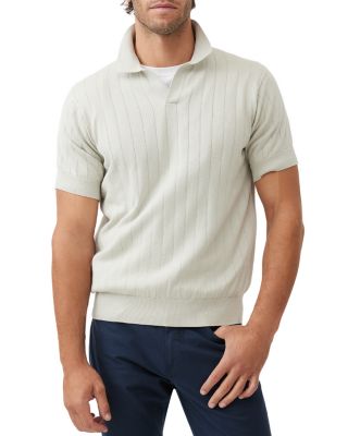 Freys Crescent Knit Short Sleeve Polo Sweater