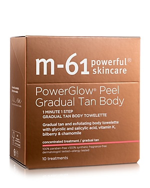 M-61 Powerglow Peel Gradual Tan Body, 10 Treatments In White