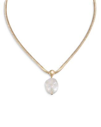 Online 18K White Gold Plated Fresh Water Pearl Open Necklace $250 NEW - BEAUTIFUL!!!