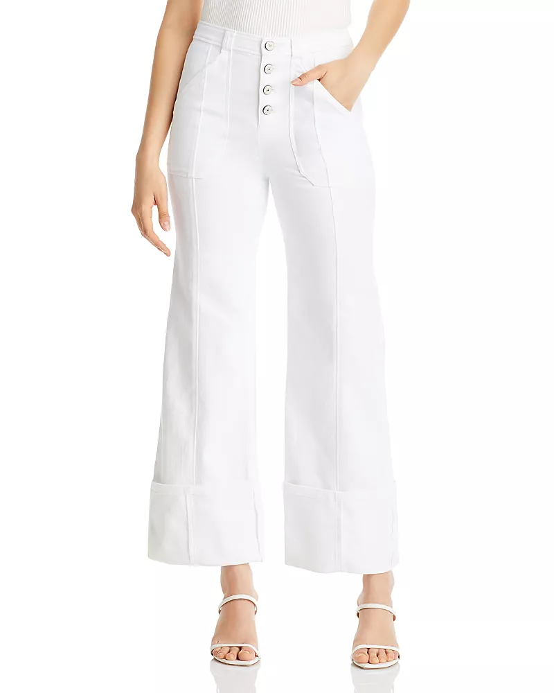 Cinq a Sept Benji Cropped Wide Leg Denim Pants