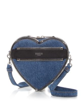 Moschino Rider Denim Heart Shaped Crossbody Clutch