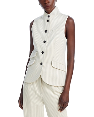 Rag & Bone Ponte Slade Vest In Ivory Stripe