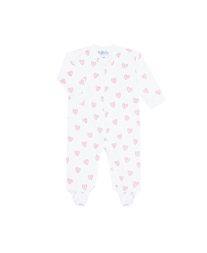 Nellapima Girls' Pink Gingham Zipper Footie - Baby In Pink Heart Print