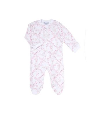 Nellapima - Girls' Blue Heart Print Zipper Footie - Baby