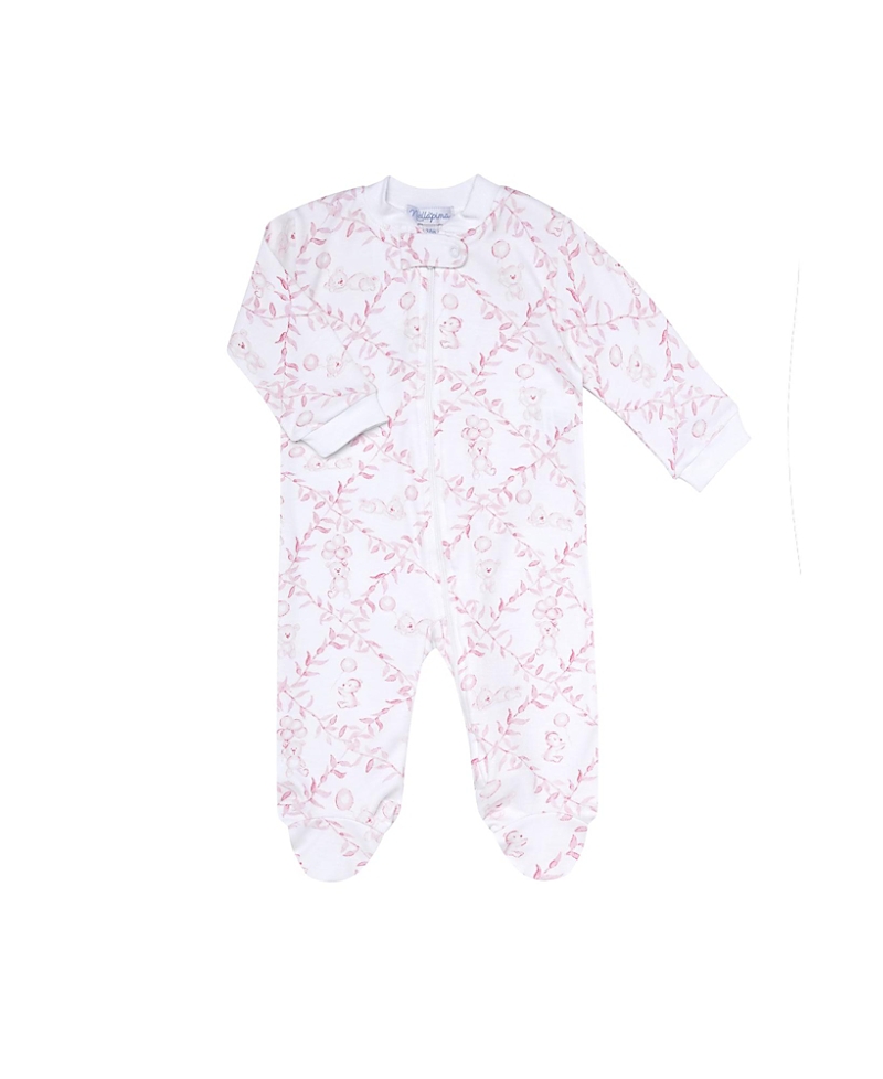 Nellapima Girls' Blue Heart Print Zipper Footie