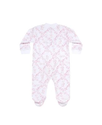 Girls' Blue Heart Print Zipper Footie - Baby